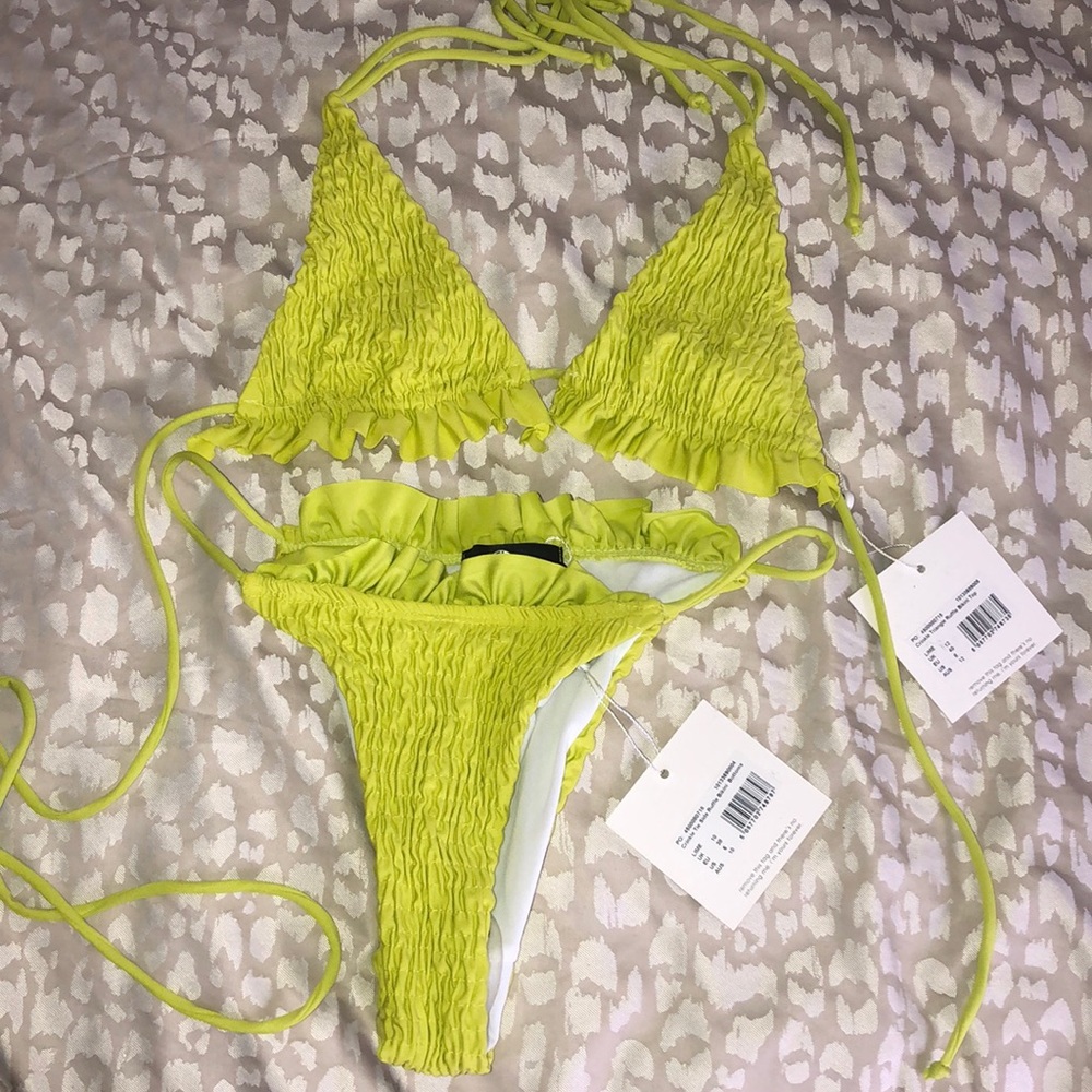 Lime green MissGuided matching Swim